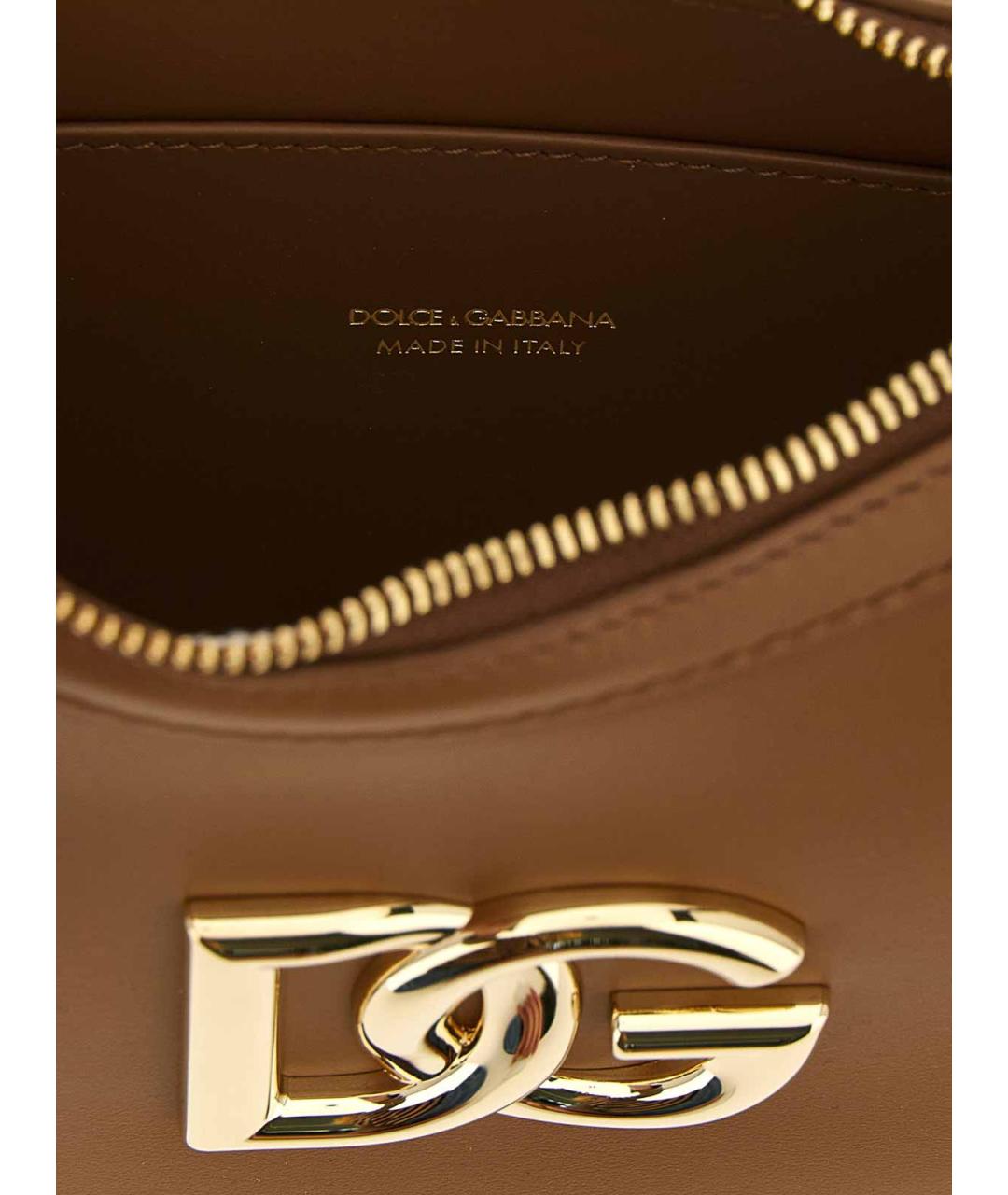DOLCE&GABBANA Коричневая кожаная сумка через плечо, фото 4