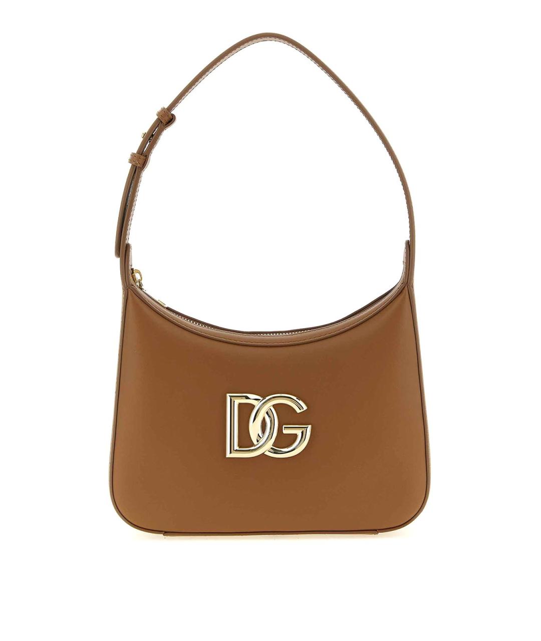 DOLCE&GABBANA Коричневая кожаная сумка через плечо, фото 1
