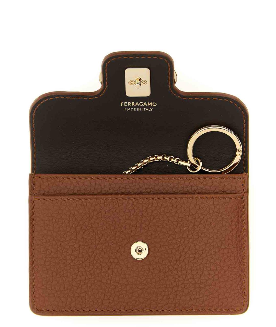 FERRAGAMO Коричневая ключница, фото 3