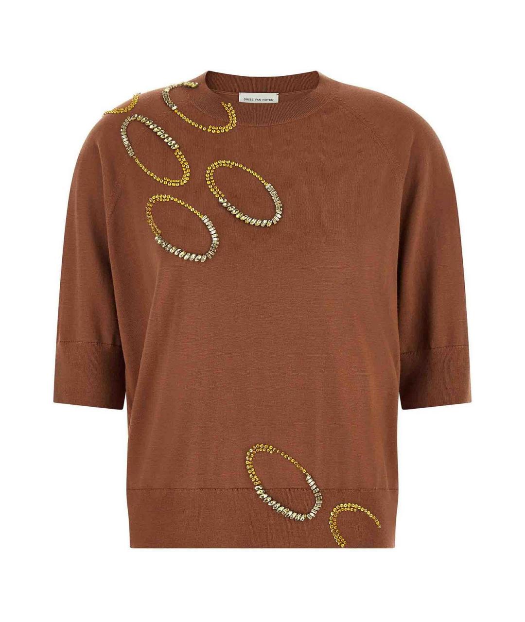 DRIES VAN NOTEN Коричневый шерстяной джемпер / свитер, фото 1