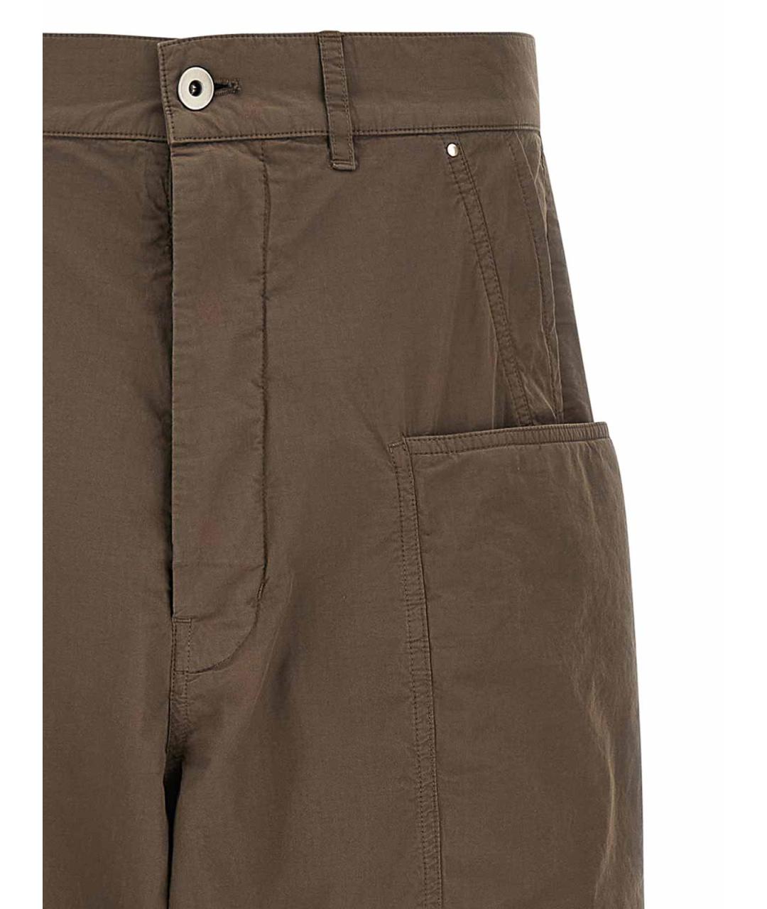 RICK OWENS DRKSHDW Коричневые хлопковые повседневные брюки, фото 3