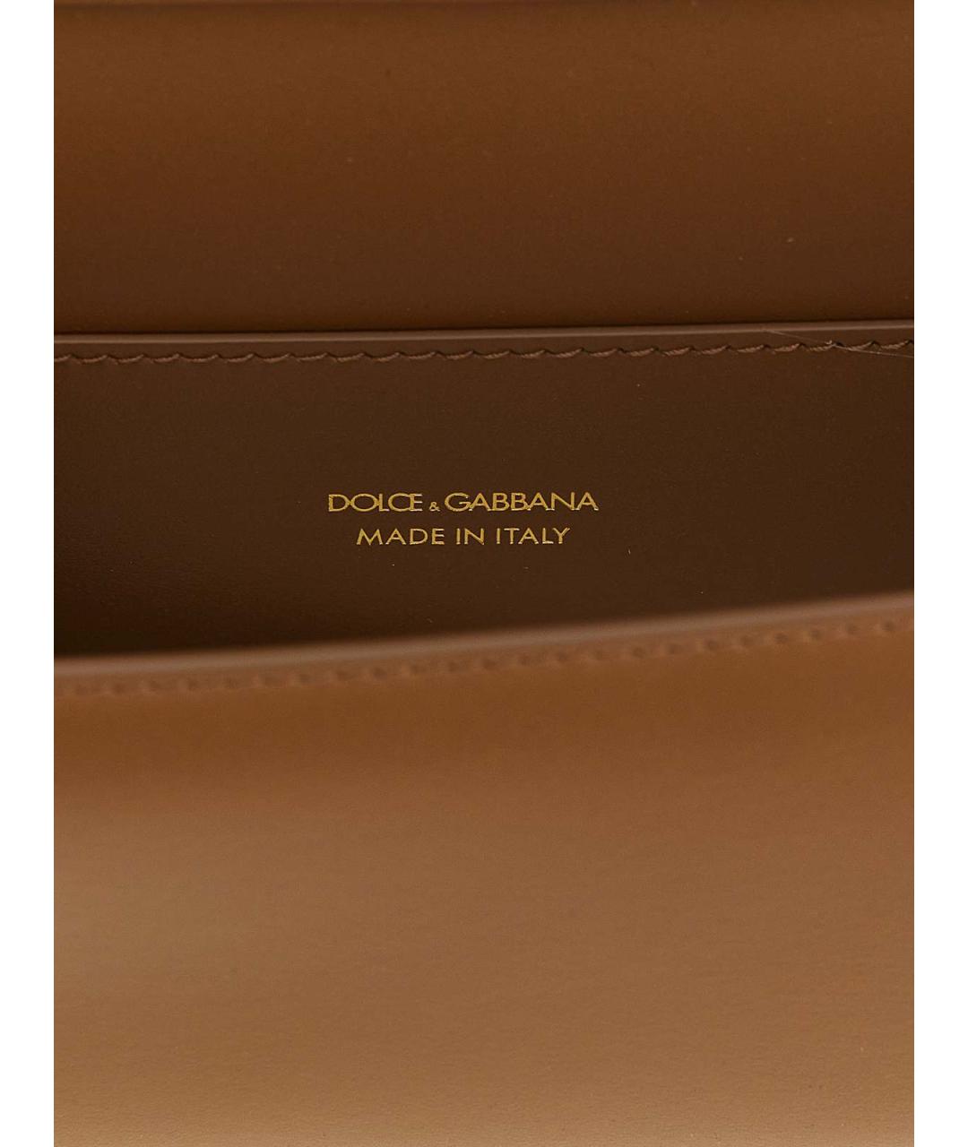 DOLCE&GABBANA Коричневая кожаная сумка через плечо, фото 4