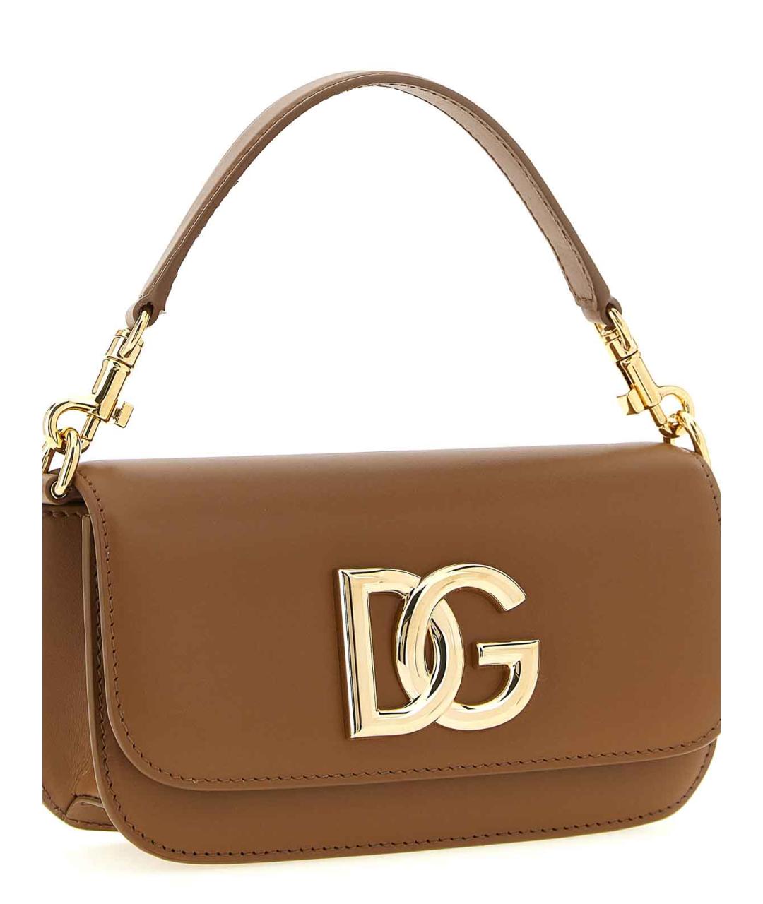 DOLCE&GABBANA Коричневая кожаная сумка через плечо, фото 3
