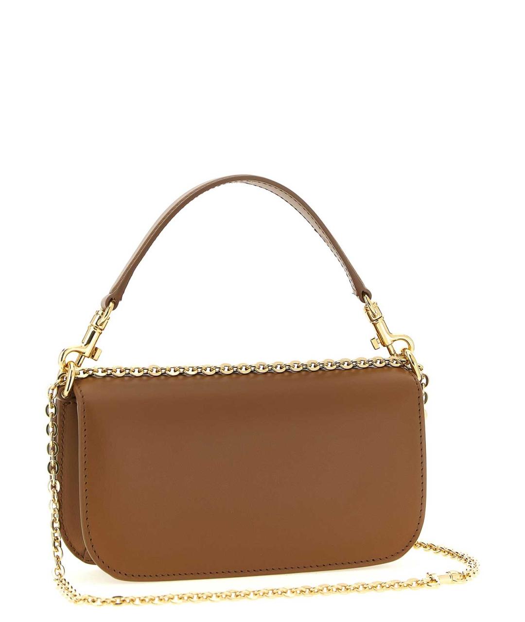 DOLCE&GABBANA Коричневая кожаная сумка через плечо, фото 2