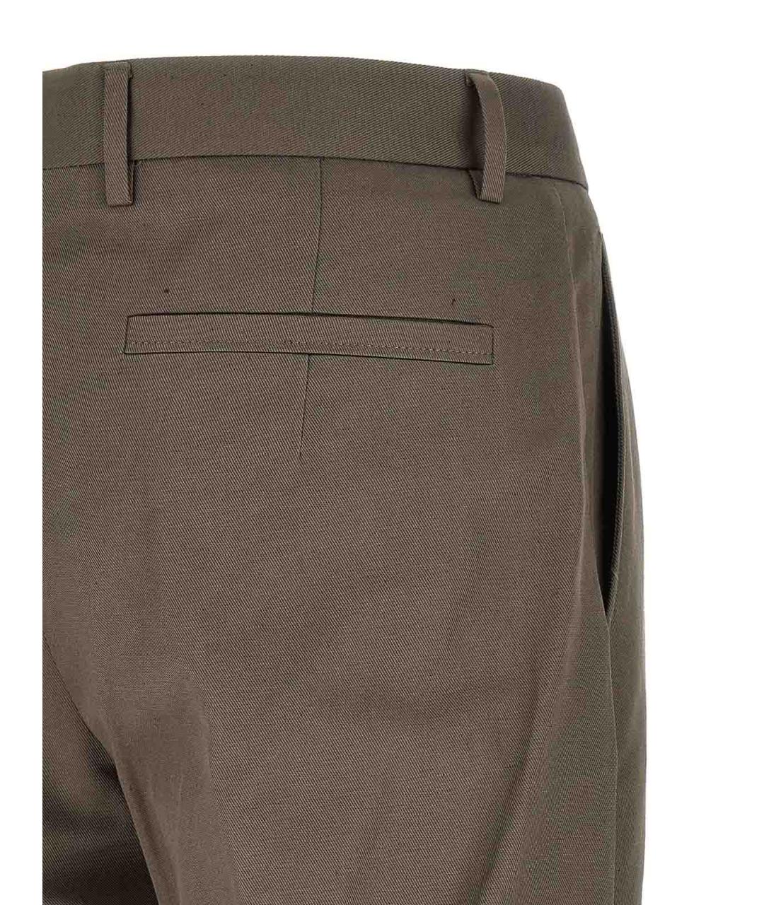 ZEGNA Коричневые хлопковые классические брюки, фото 4