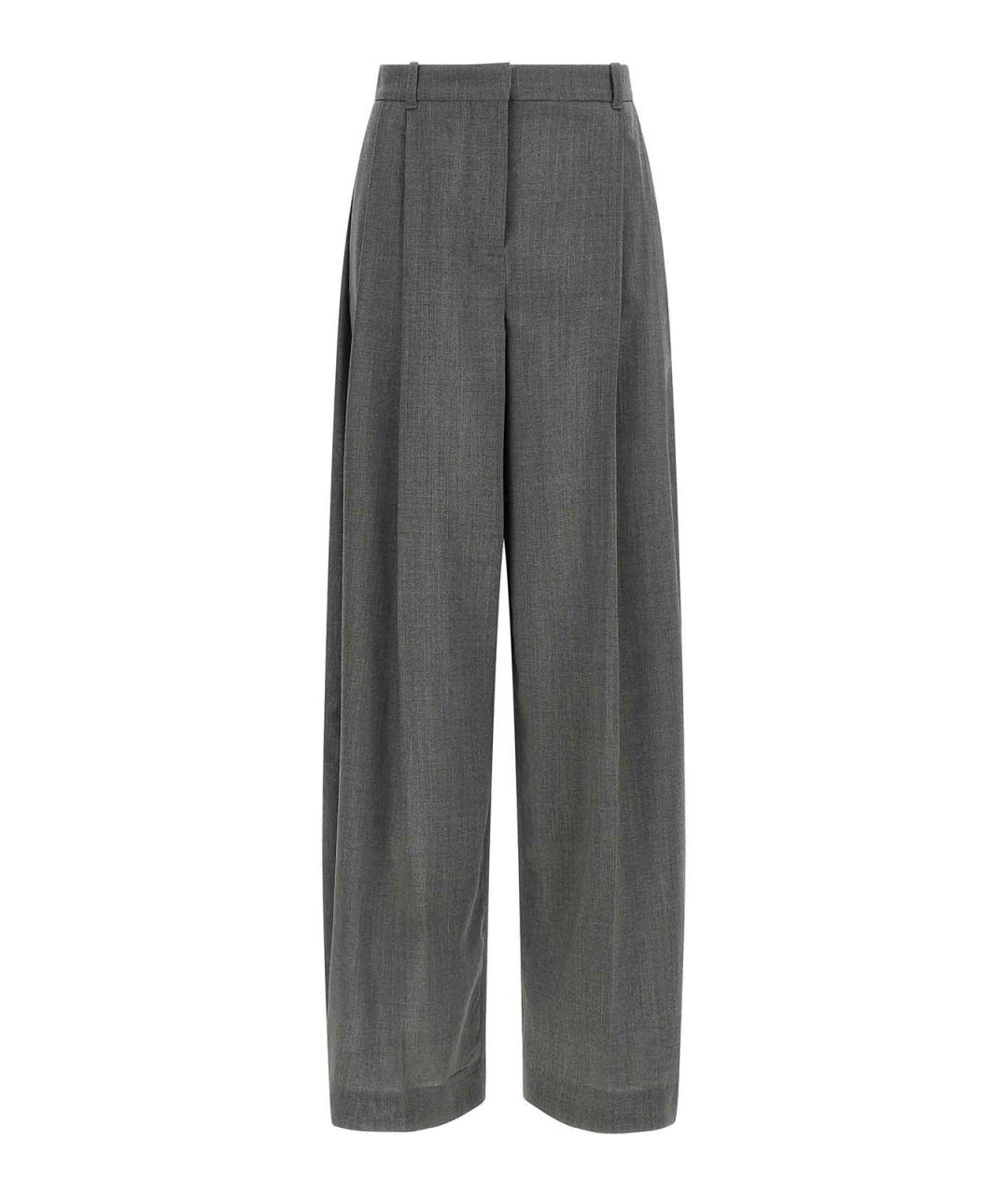 JACQUEMUS Серые шерстяные прямые брюки, фото 1