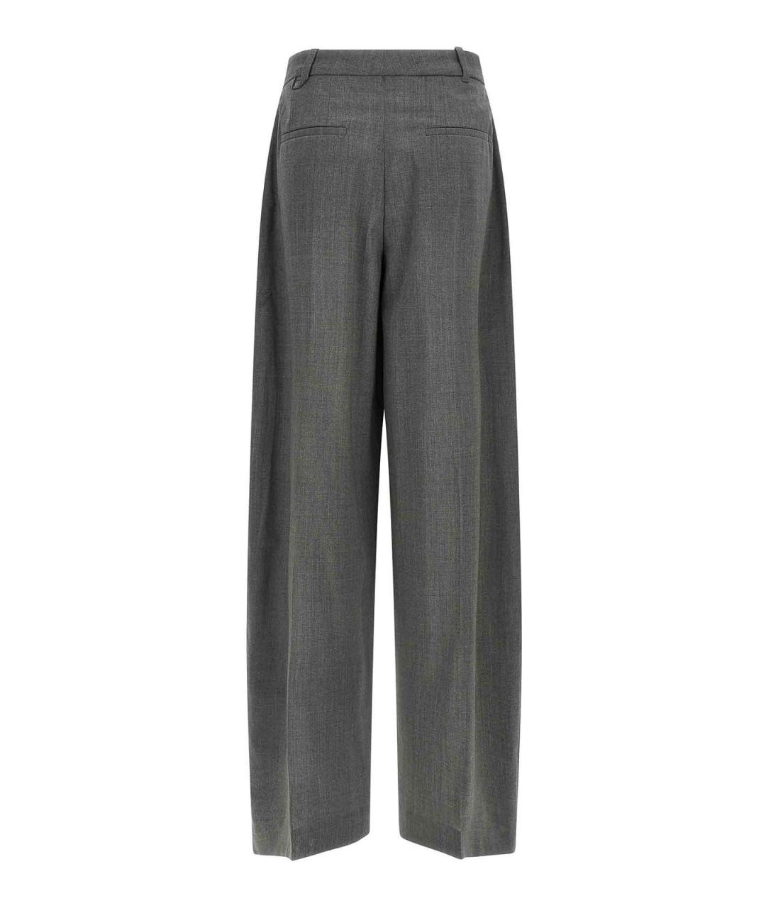 JACQUEMUS Серые шерстяные прямые брюки, фото 2