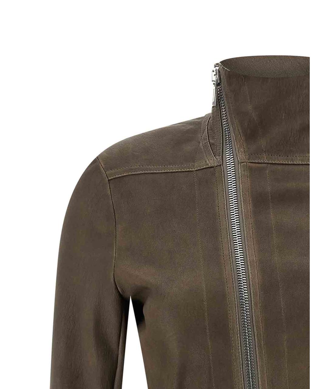 RICK OWENS Коричневая кожаная куртка, фото 3