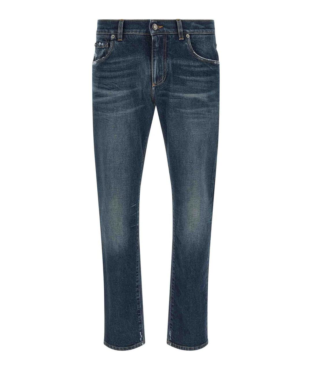 DOLCE&GABBANA Синие хлопковые джинсы скинни, фото 1