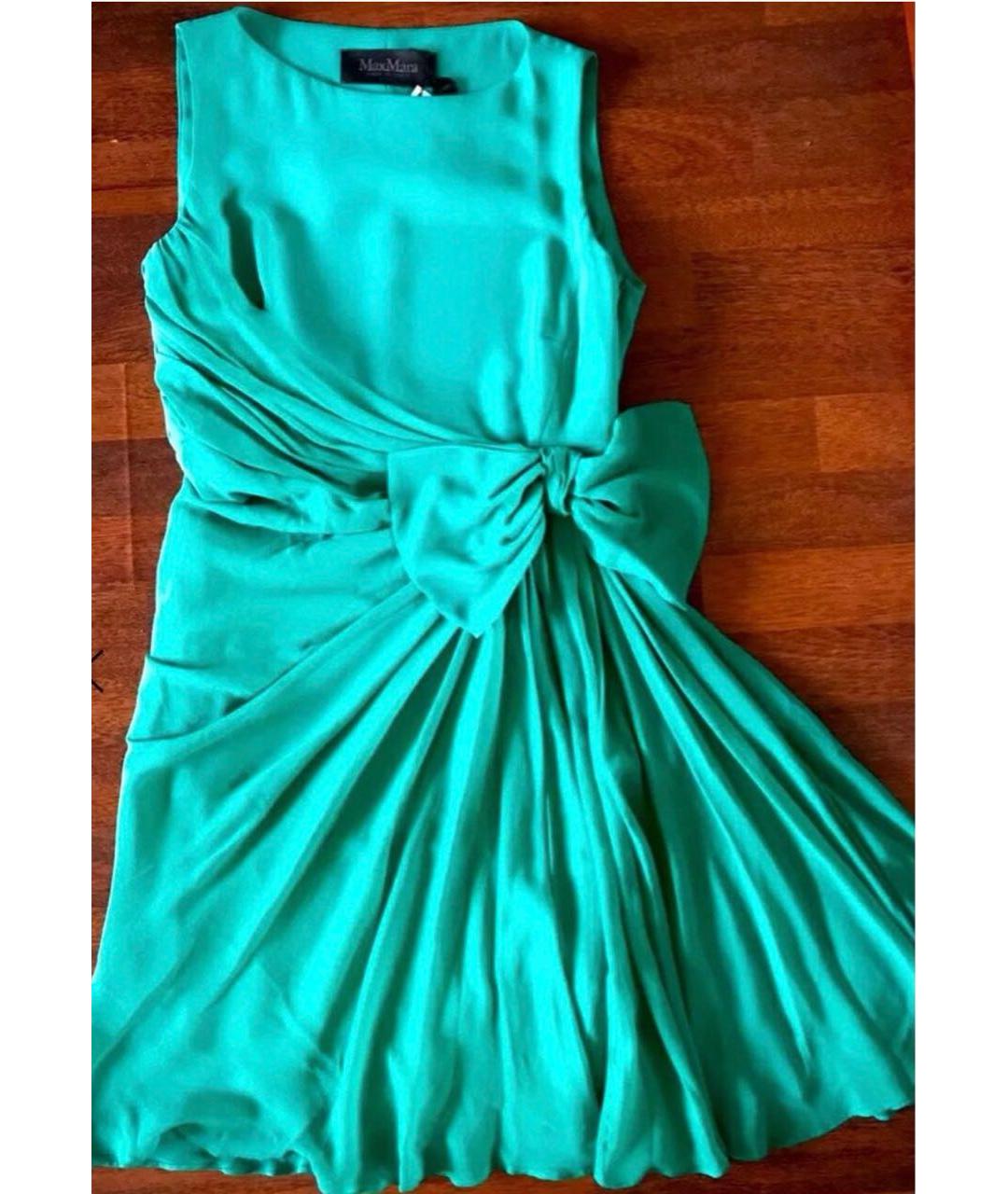 MAX MARA Зеленое вискозное повседневное платье, фото 5