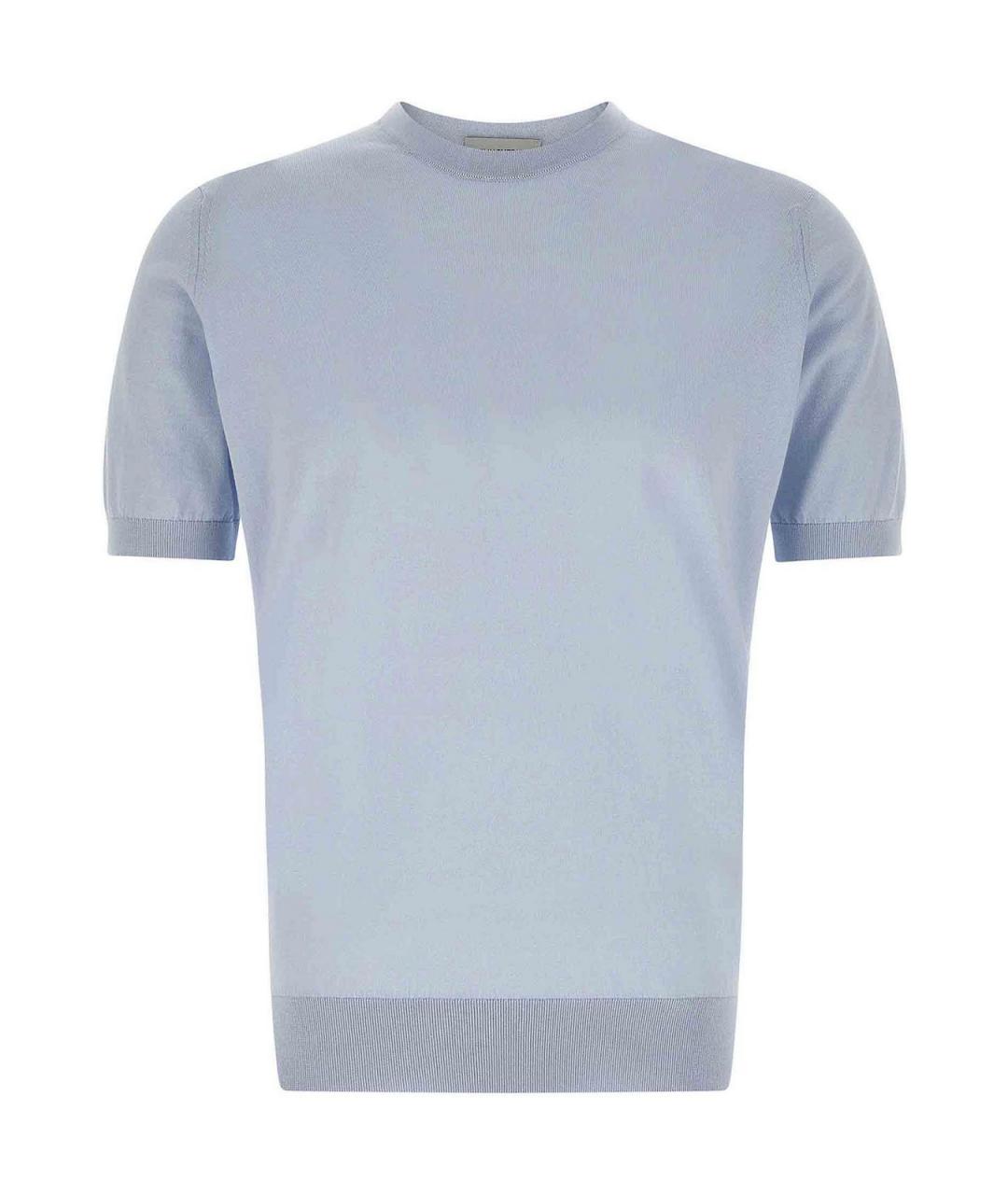 JOHN SMEDLEY Голубая хлопковая футболка, фото 1