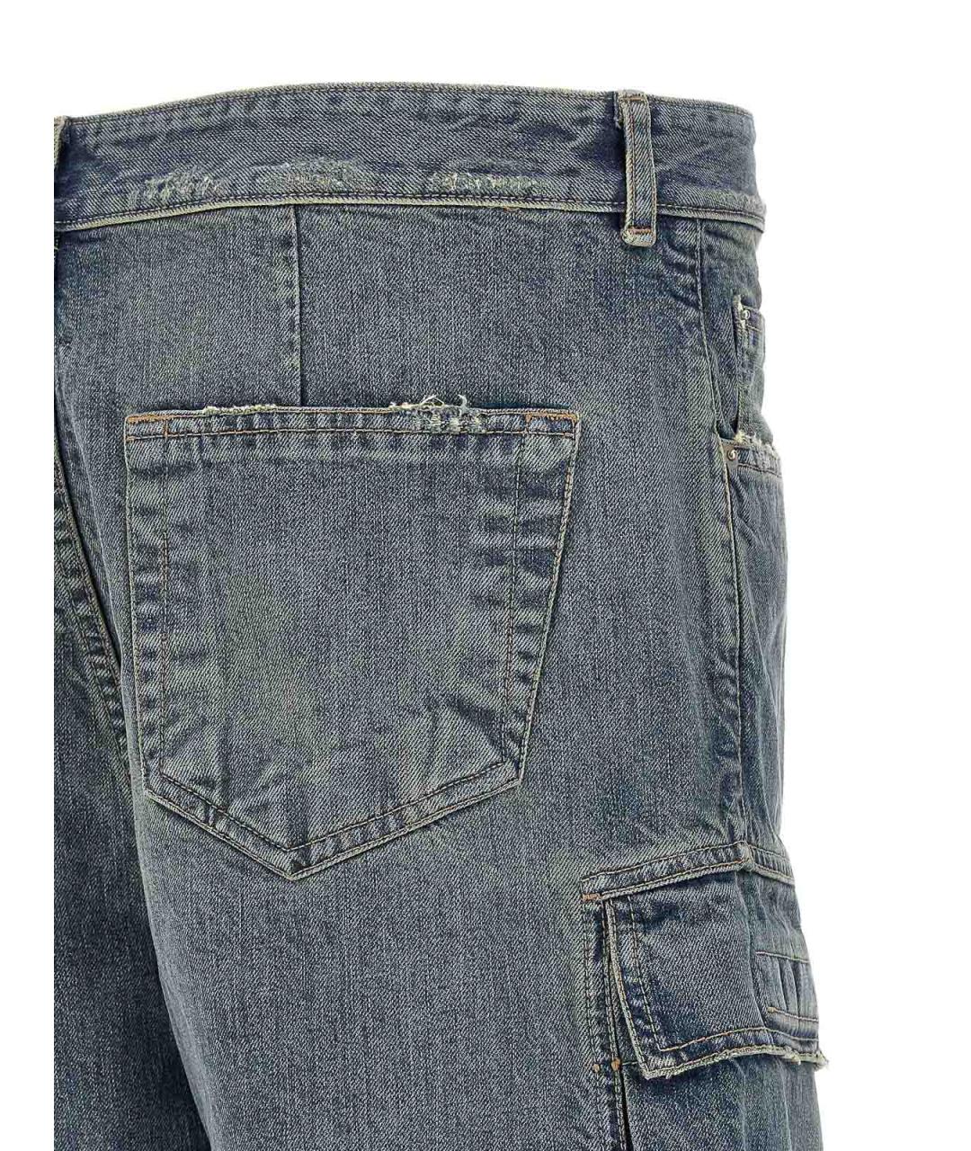 RICK OWENS DRKSHDW Синие хлопковые повседневные брюки, фото 5