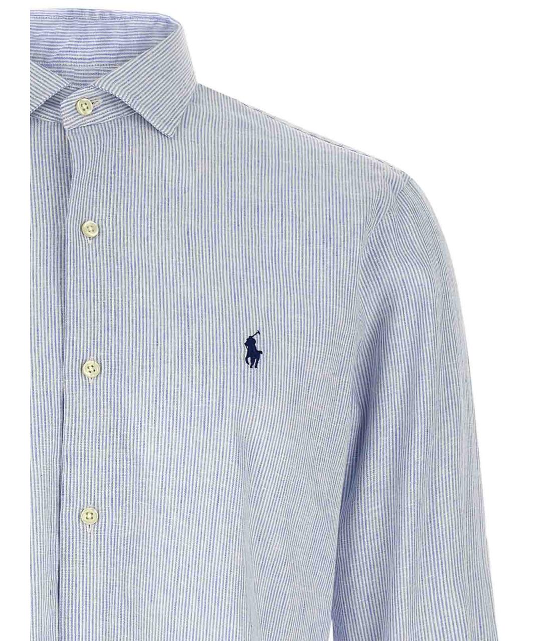 POLO RALPH LAUREN Голубая хлопковая классическая рубашка, фото 3