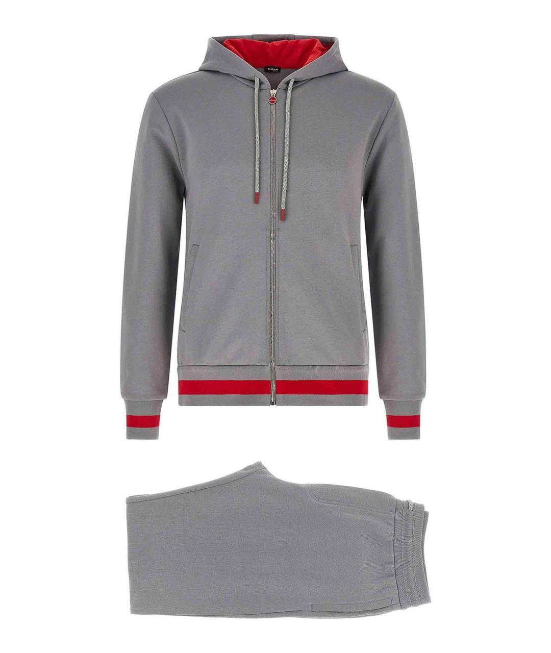 KITON Серый хлопковый спортивный костюм, фото 1
