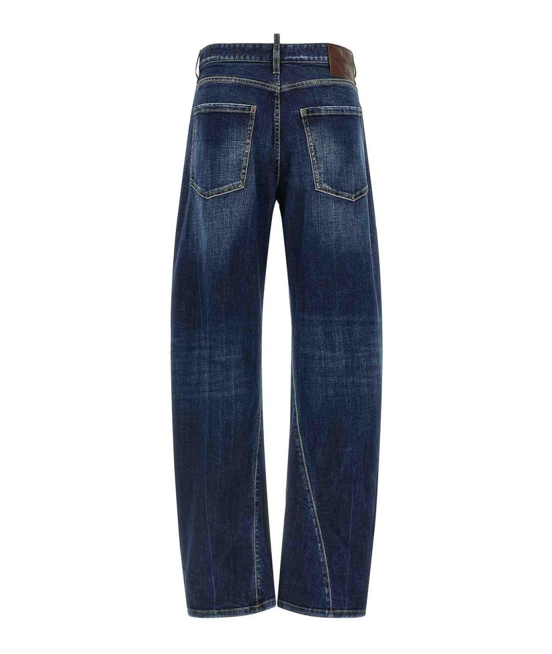 DSQUARED2 Синие хлопковые прямые джинсы, фото 2