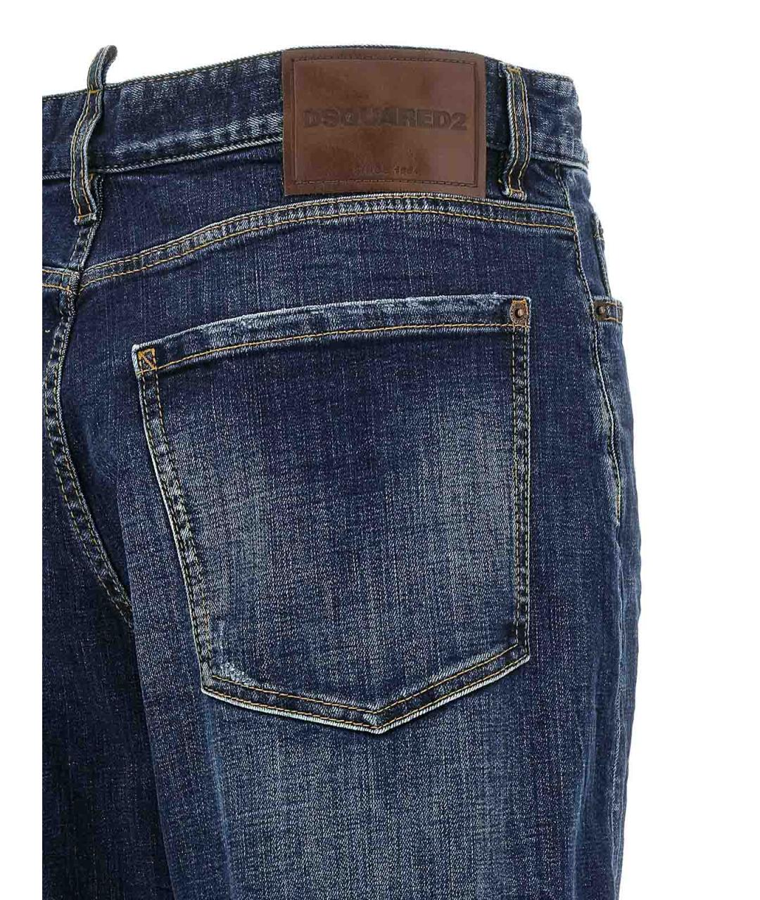 DSQUARED2 Синие хлопковые прямые джинсы, фото 4