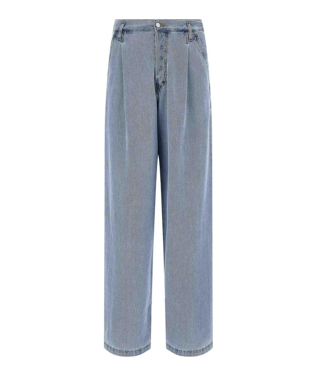 DRIES VAN NOTEN Голубые хлопковые прямые джинсы, фото 1