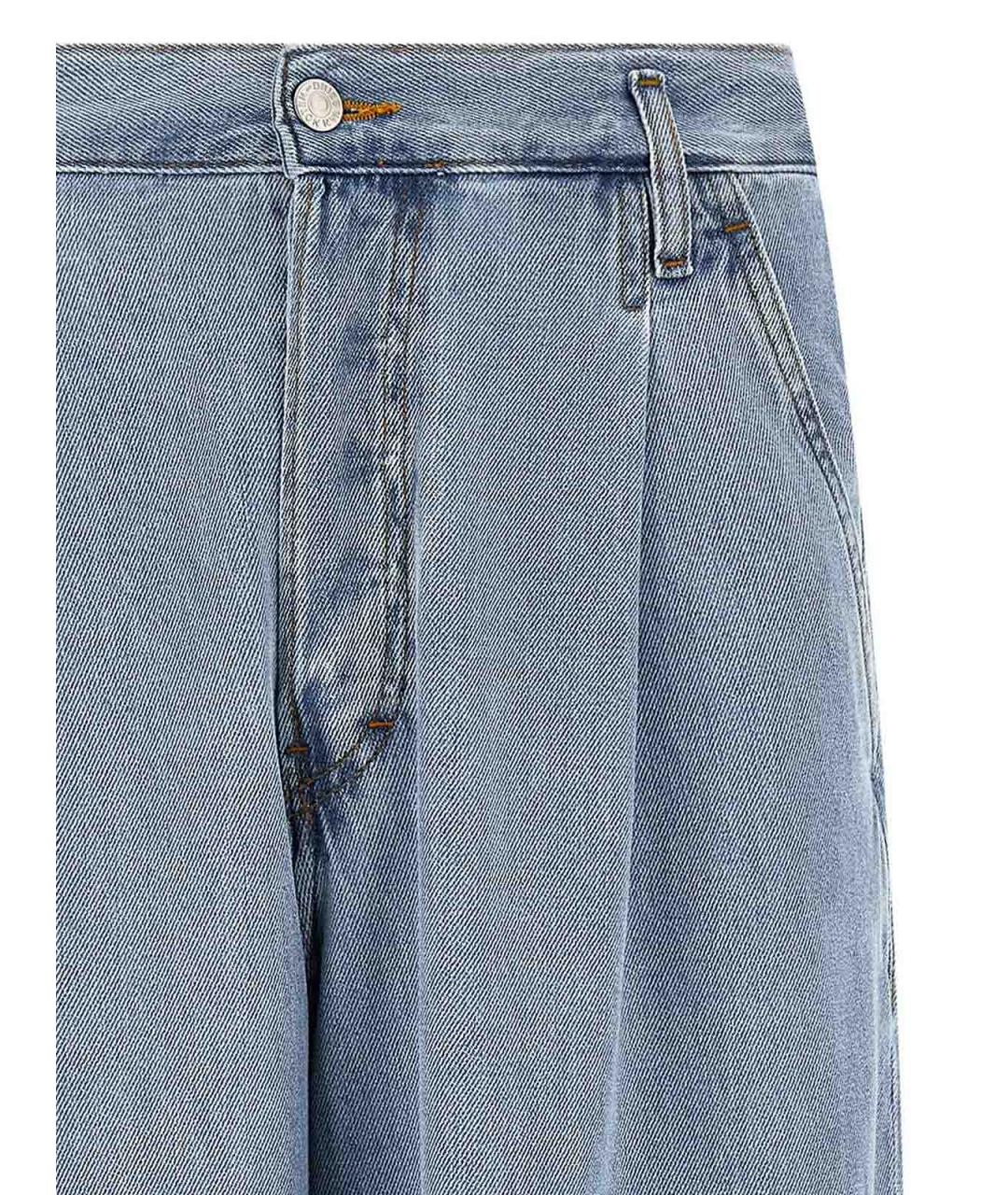 DRIES VAN NOTEN Голубые хлопковые прямые джинсы, фото 3