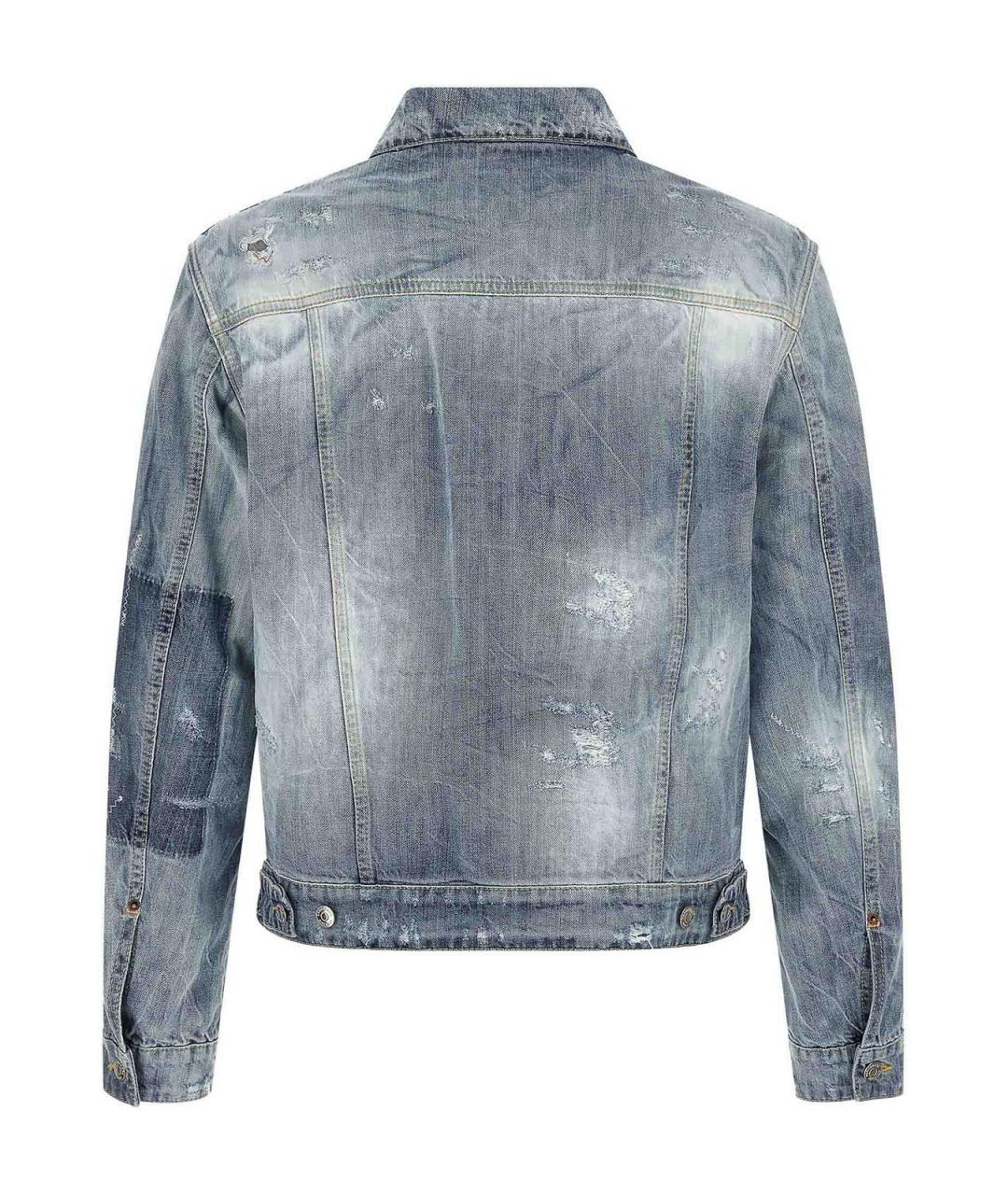 DSQUARED2 Синяя хлопковая классическая рубашка, фото 2