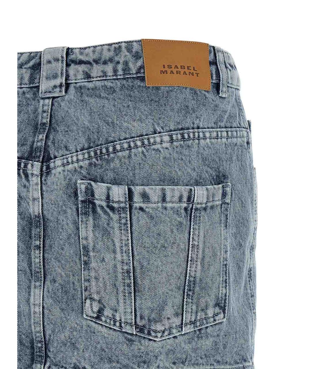 ISABEL MARANT Голубая хлопковая юбка мини, фото 4