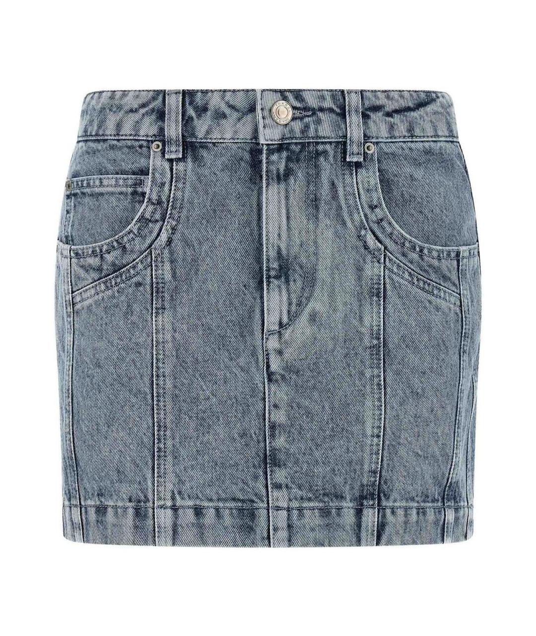 ISABEL MARANT Голубая хлопковая юбка мини, фото 1