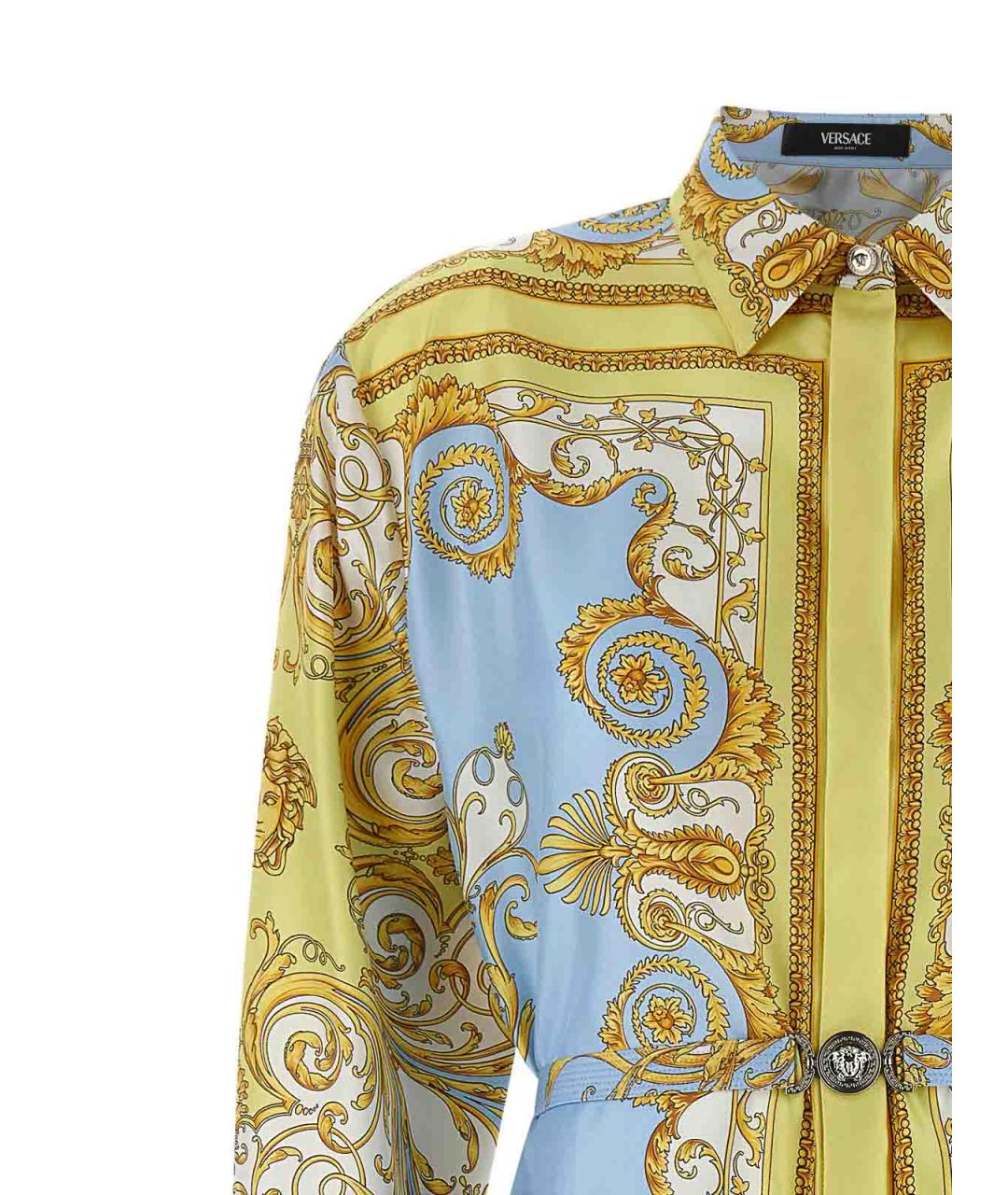 VERSACE Мульти шелковое повседневное платье, фото 3