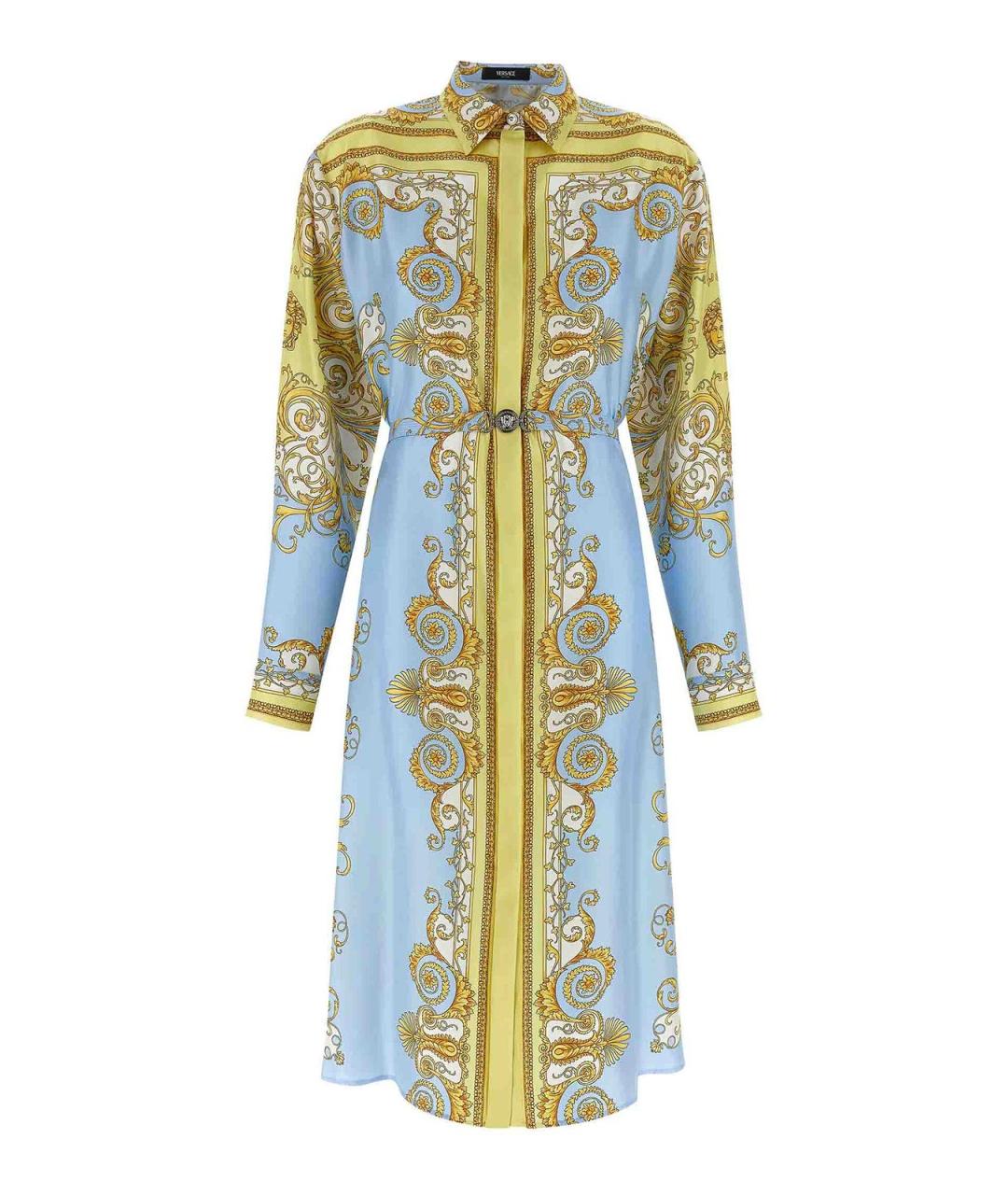 VERSACE Мульти шелковое повседневное платье, фото 1