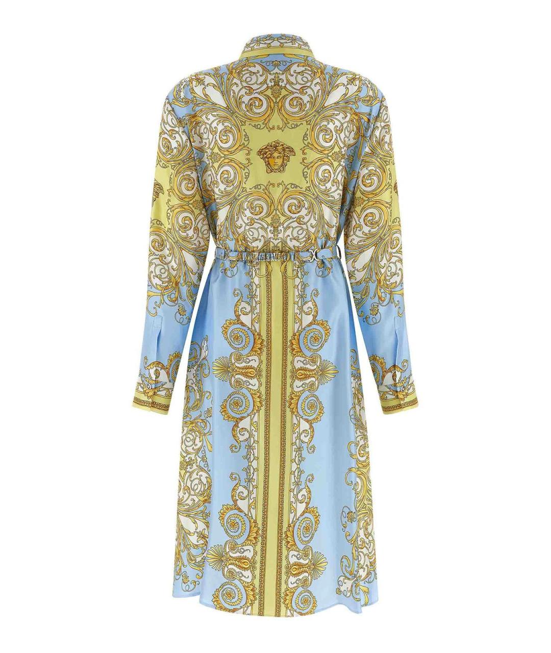VERSACE Мульти шелковое повседневное платье, фото 2