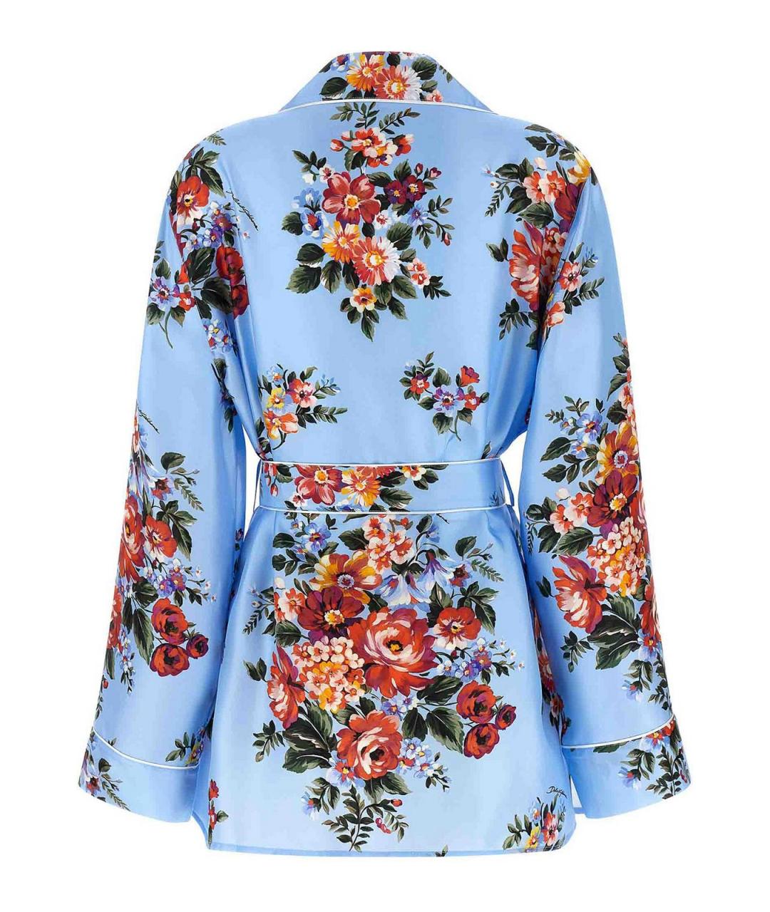 DOLCE&GABBANA Голубая шелковая рубашка, фото 2