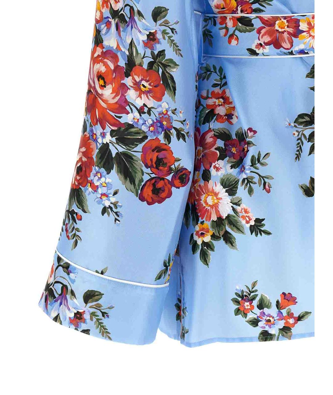 DOLCE&GABBANA Голубая шелковая рубашка, фото 4