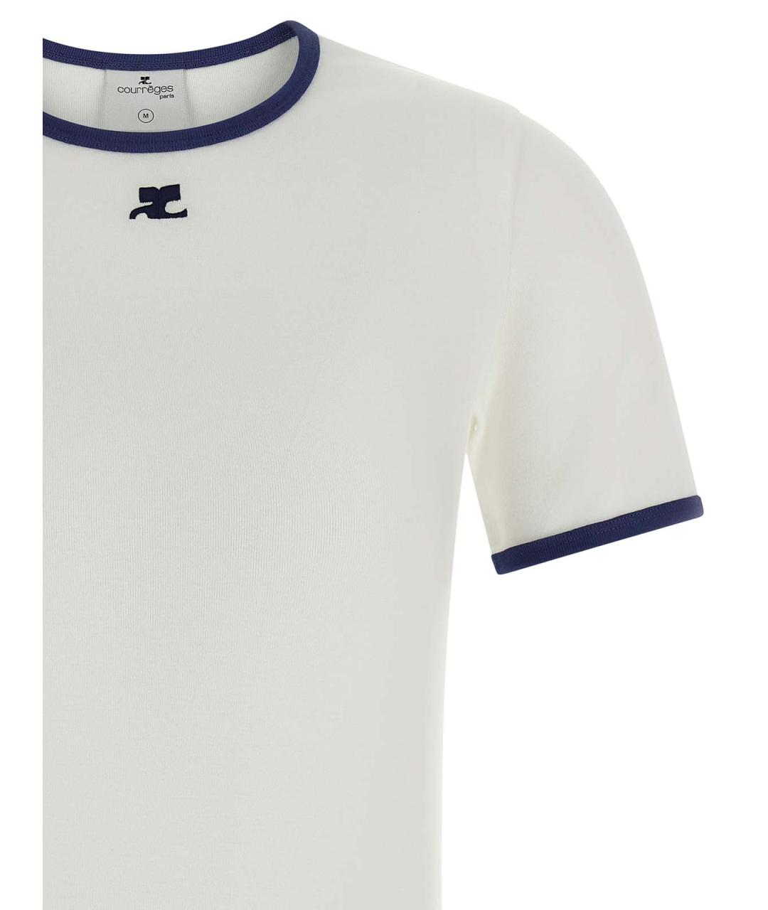 COURREGES Белая хлопковая футболка, фото 3