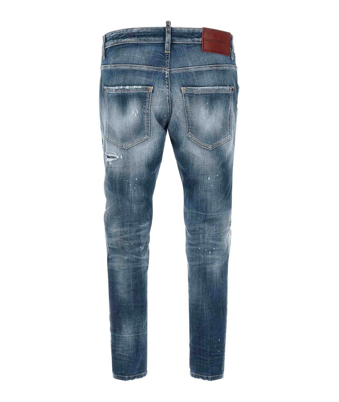 DSQUARED2 Синие хлопковые прямые джинсы, фото 2