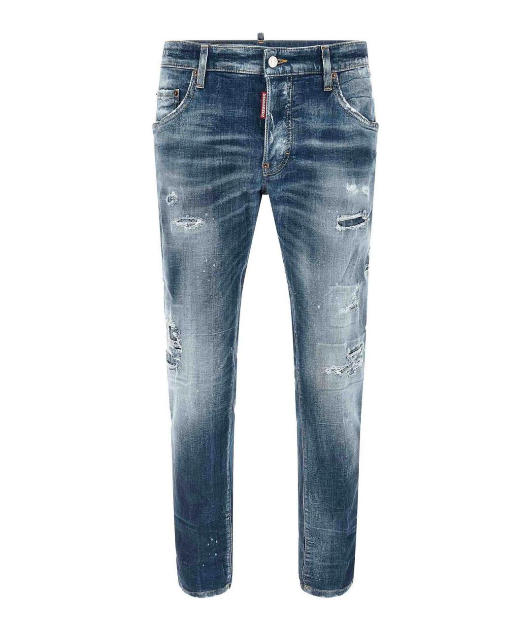 DSQUARED2 Синие хлопковые прямые джинсы, фото 1
