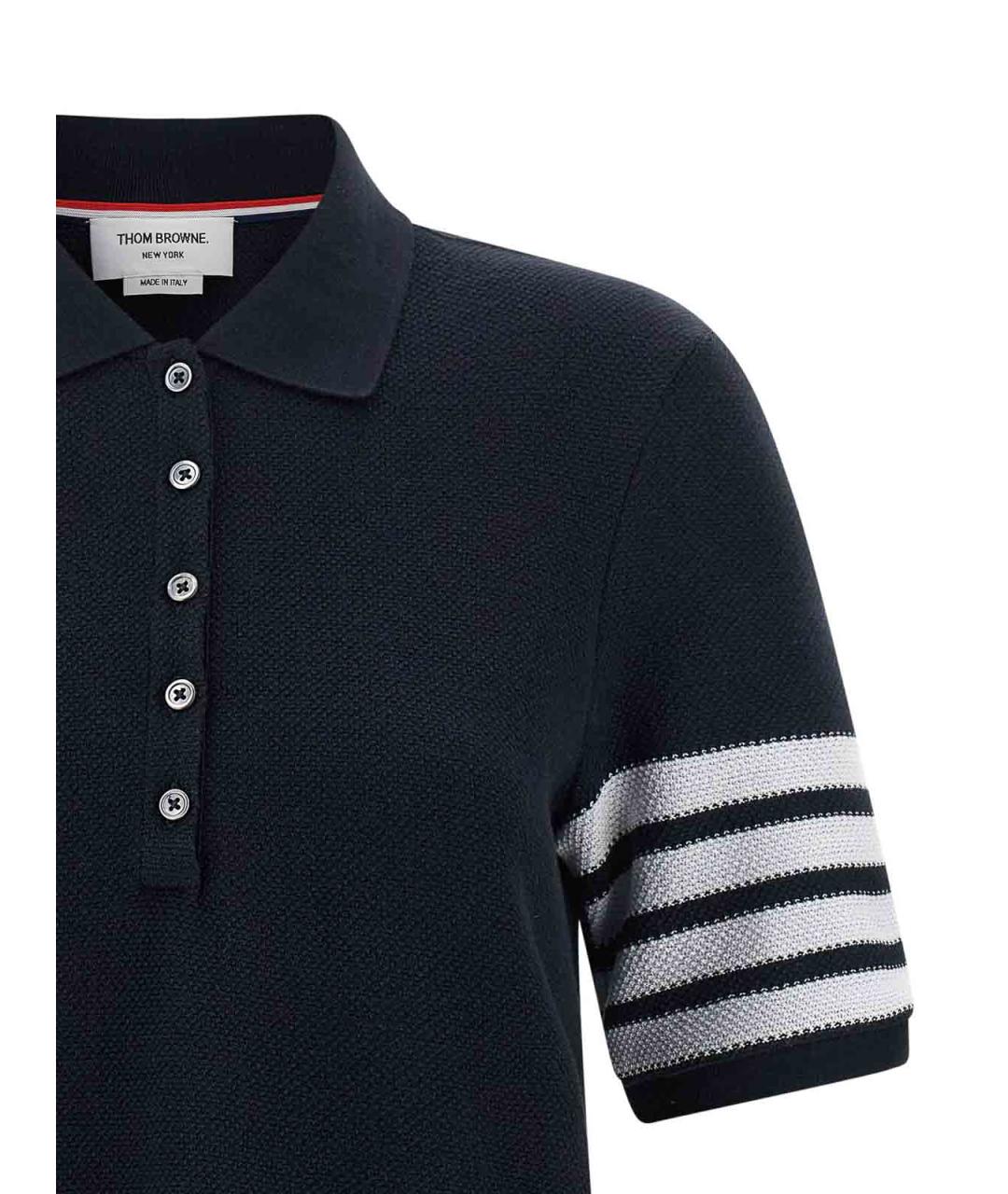 THOM BROWNE Синее хлопковое повседневное платье, фото 3