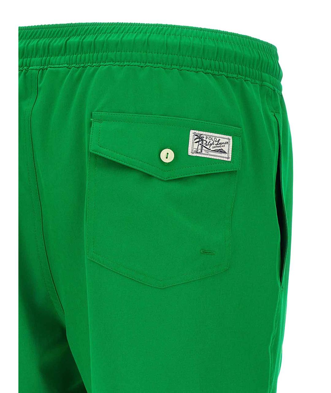 POLO RALPH LAUREN Зеленые полиэстеровые плавки, фото 4