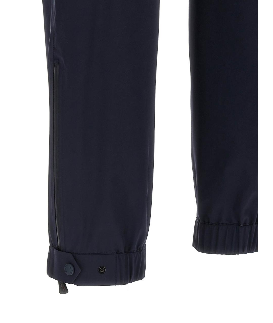 MONCLER Синие полиамидовые повседневные брюки, фото 5