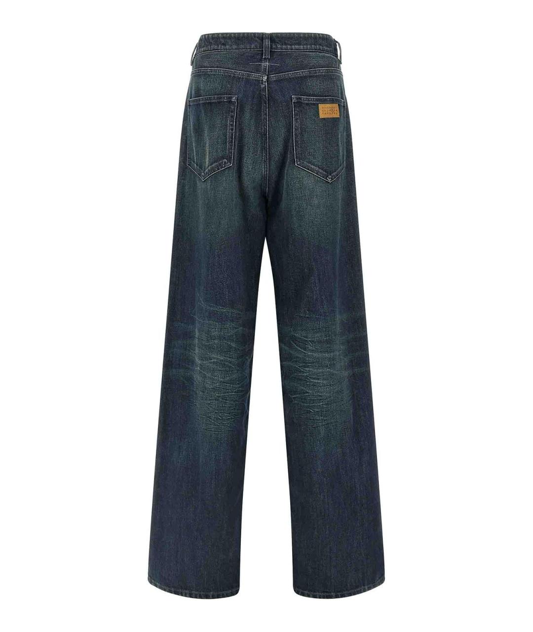 MM6 MAISON MARGIELA Темно-синие хлопковые прямые джинсы, фото 2