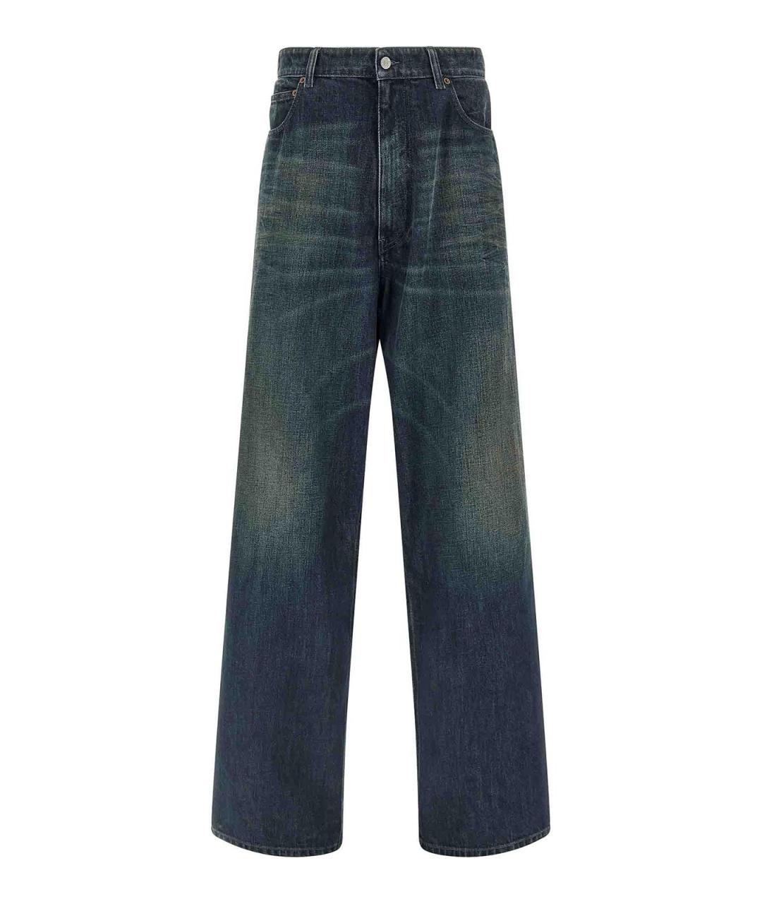 MM6 MAISON MARGIELA Темно-синие хлопковые прямые джинсы, фото 1