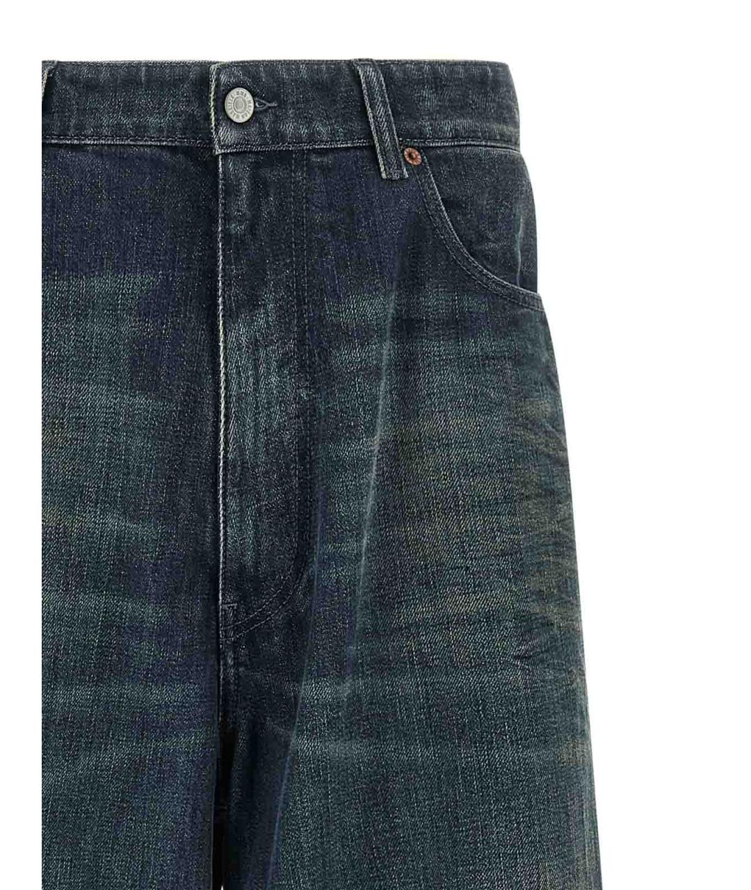 MM6 MAISON MARGIELA Темно-синие хлопковые прямые джинсы, фото 3