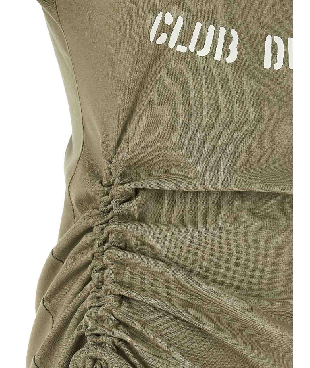 BALMAIN Хаки хлопковая футболка, фото 4