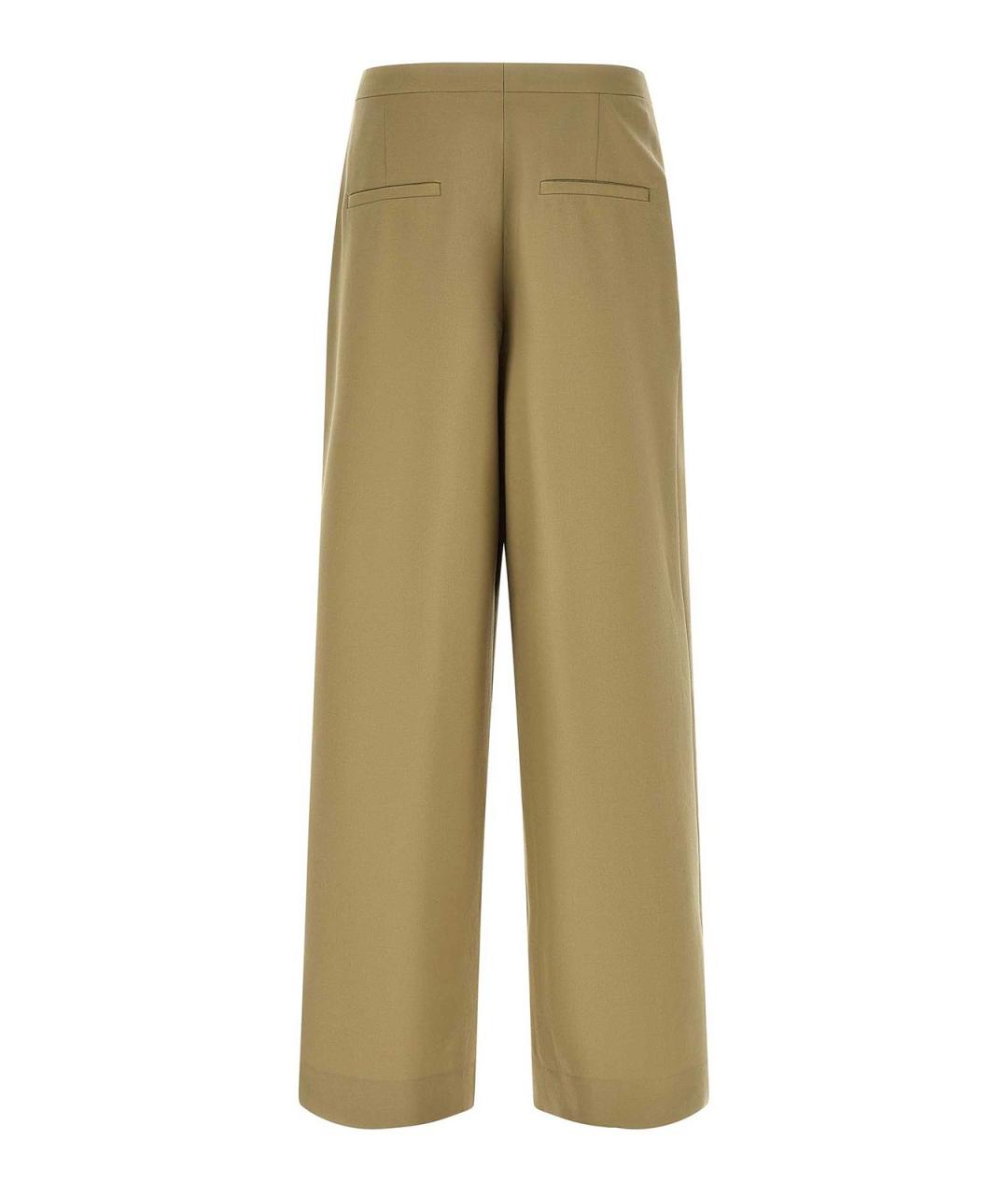 DRIES VAN NOTEN Бежевые шерстяные повседневные брюки, фото 2