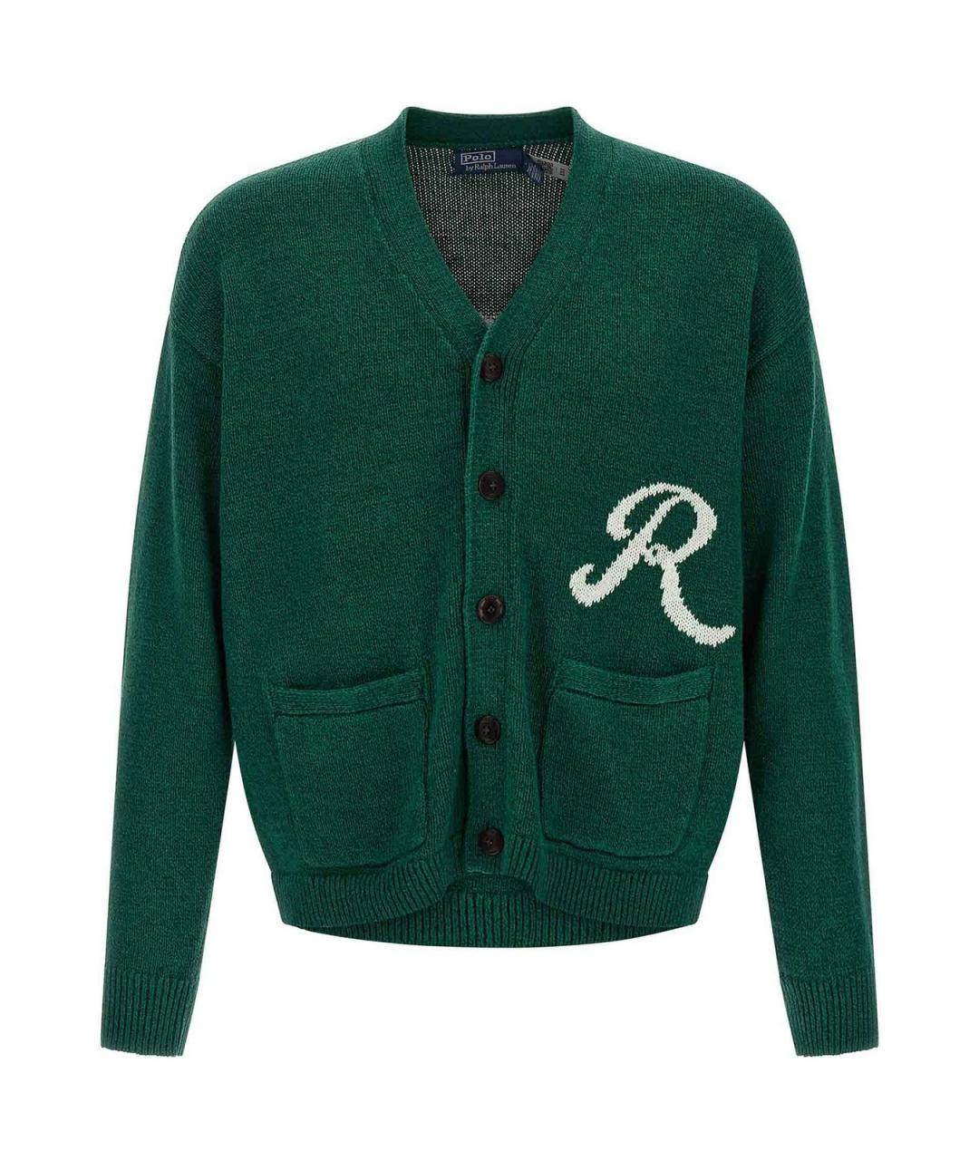 POLO RALPH LAUREN Зеленый хлопковый кардиган, фото 1