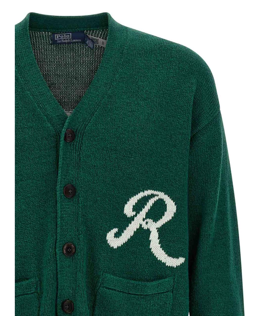 POLO RALPH LAUREN Зеленый хлопковый кардиган, фото 3