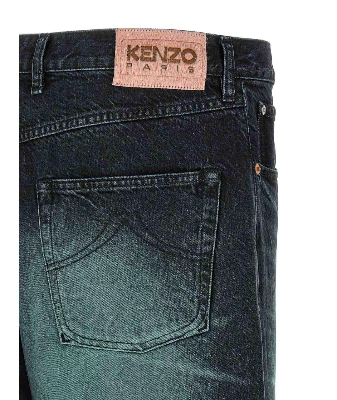 KENZO Синие хлопковые прямые джинсы, фото 4