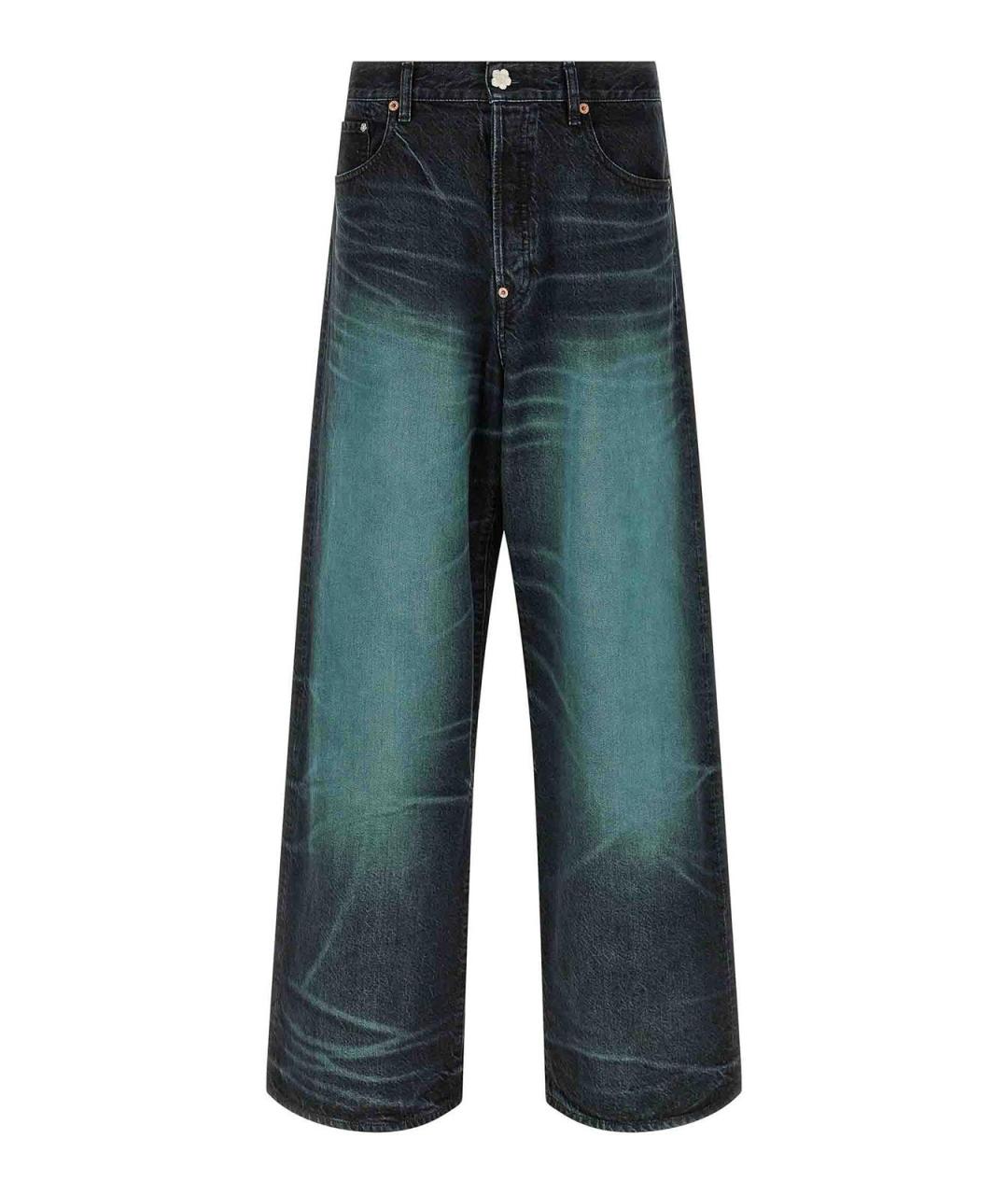 KENZO Синие хлопковые прямые джинсы, фото 1