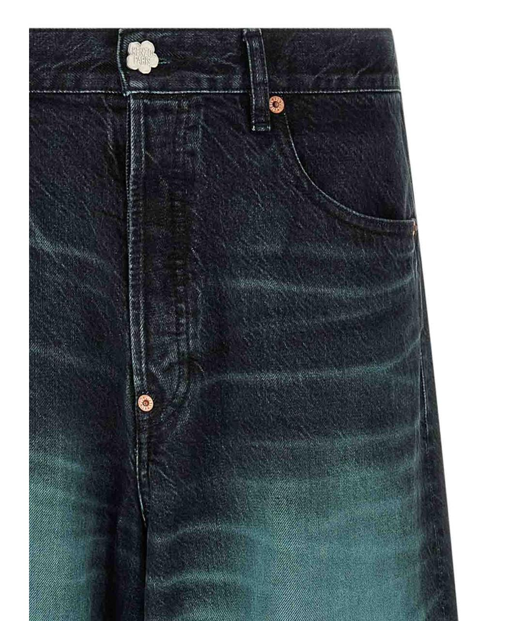 KENZO Синие хлопковые прямые джинсы, фото 3