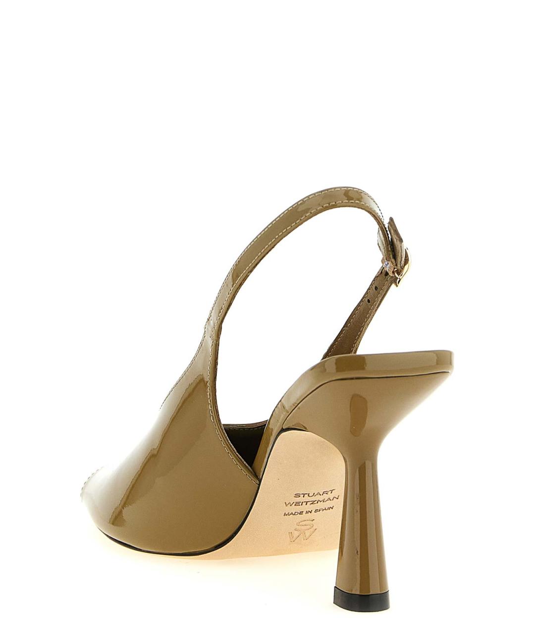 STUART WEITZMAN Зеленые кожаные мюли, фото 3