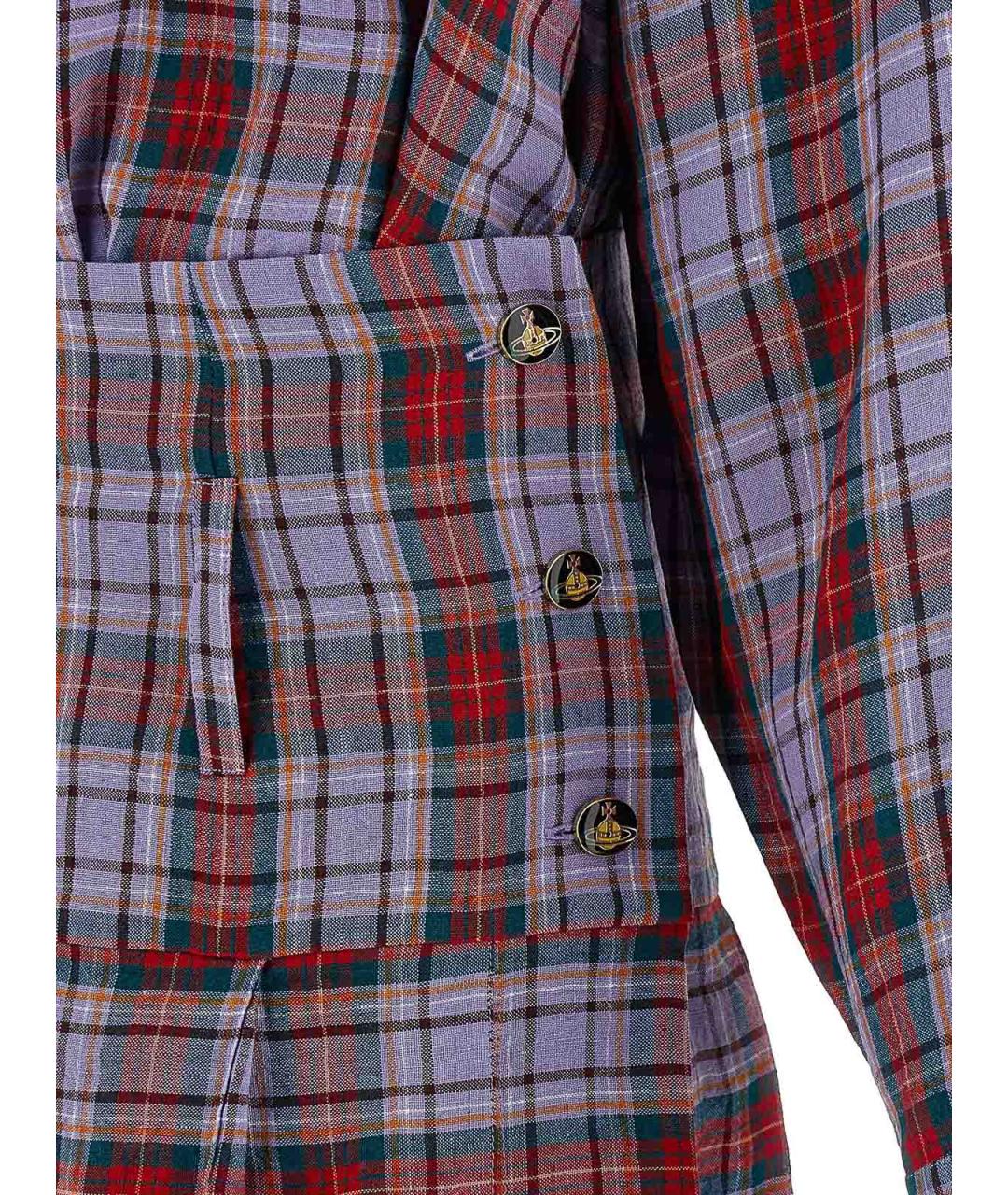 VIVIENNE WESTWOOD Мульти льняное повседневное платье, фото 5