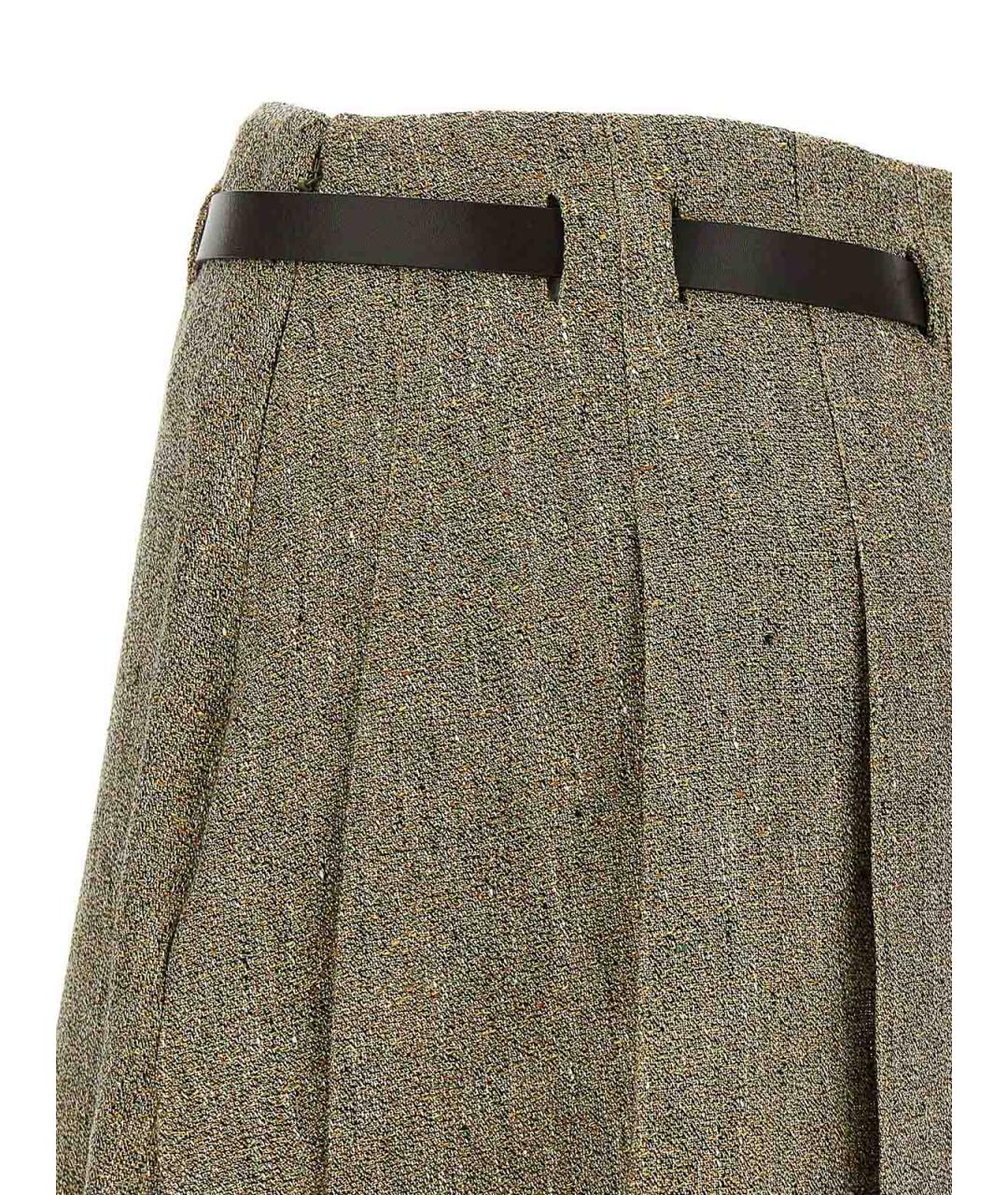 FERRAGAMO Мульти льняная юбка мини, фото 4