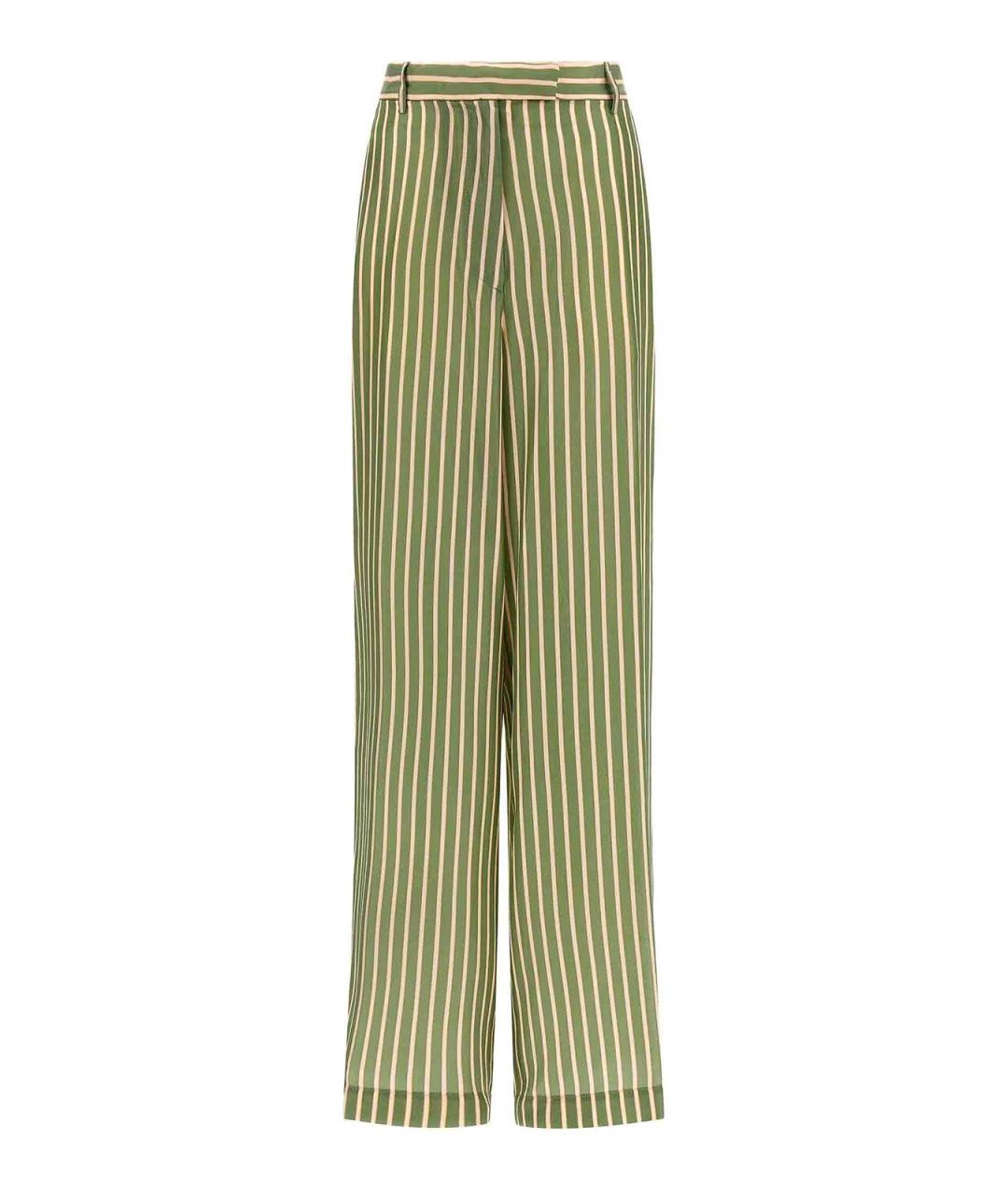 DRIES VAN NOTEN Зеленые вискозные брюки широкие, фото 1